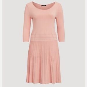 Lauren Ralph Lauren Blush Pink Pleated Jersey Dress – Size XS 3/4 Sleeve